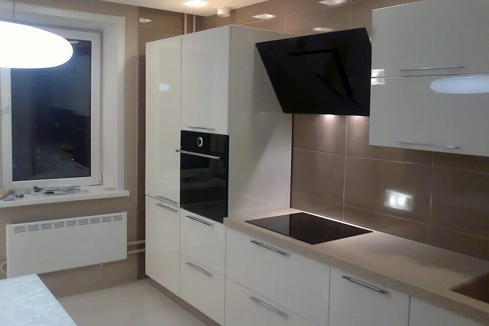 Кухня прямая дизайн фото с холодильником Кухня Зетта за 63 260 руб. Купить надежную мебель по индивидуальным размерам