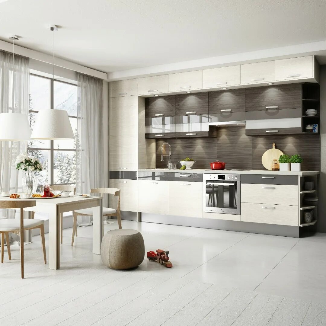 Кухня прямая фото интерьер Кухня Гёйнюк купить по цене 158 190 руб. с профессиональной сборкой и доставкой 