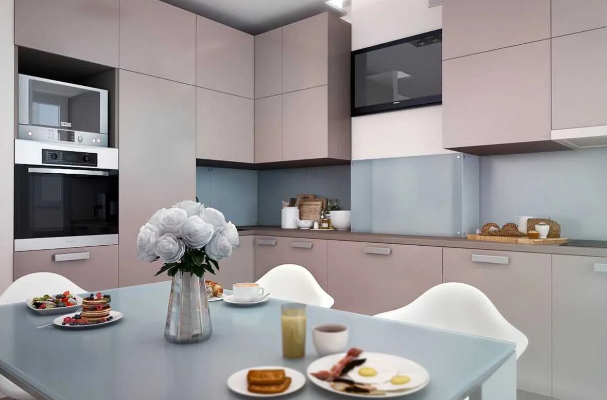 Кухня пудрового цвета в интерьере фото Кухня цвет пудра - Дом Мебели.ру