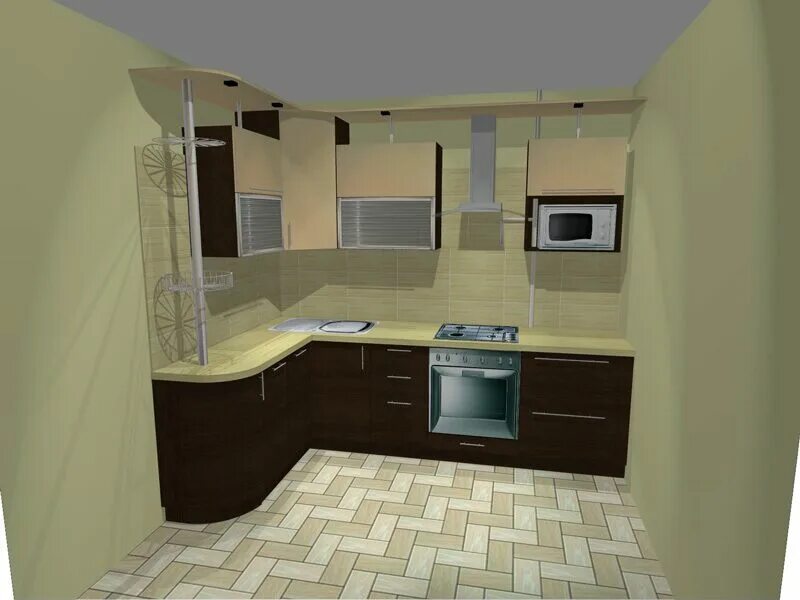 Кухня размером 3 на 3 дизайн фото Угловая кухня эмаль