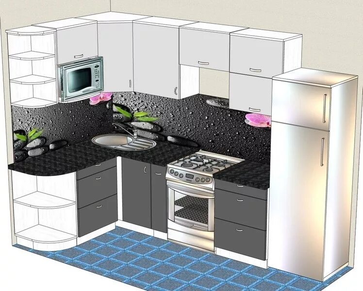 Кухня размером 3 на 3 дизайн фото Угловая кухня 3 на фото - DelaDom.ru