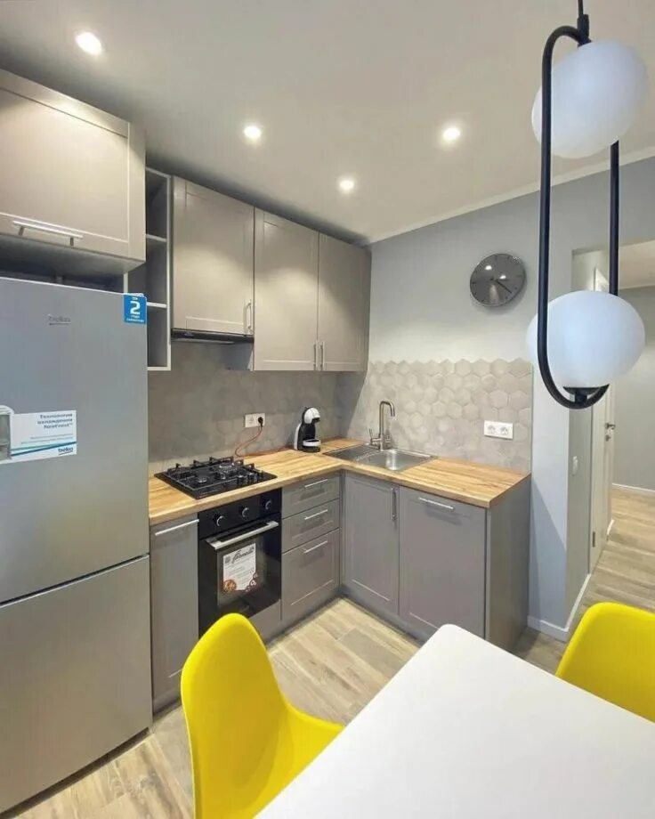 Кухня ремонт 6 кв фото Стильные идеи переделки хрущёвской кухни Interior design kitchen, Small apartmen