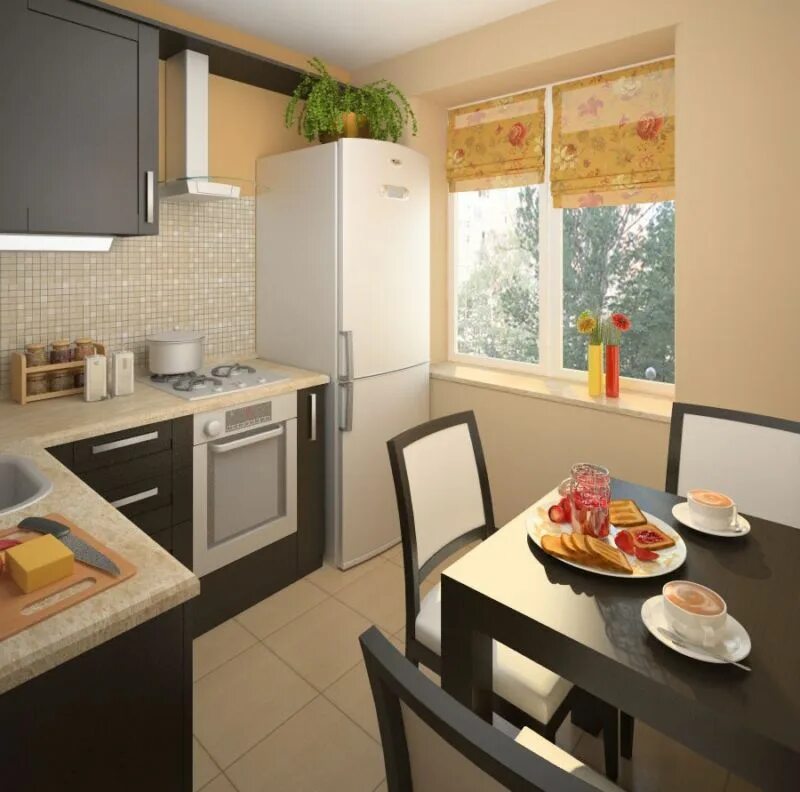 Кухня ремонт дизайн фото 5 кв Угловой кухонный гарнитур для маленькой кухни 6 кв. м (57 фото): особенности диз