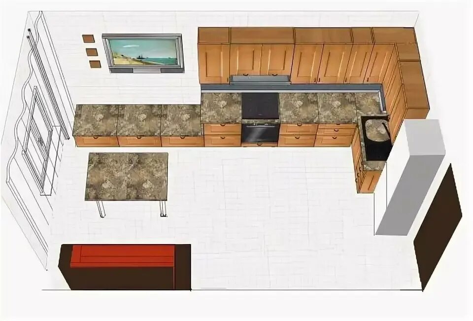 Кухня ремонт планировка Kitchen design 12 5 with sofa (55 Photos)