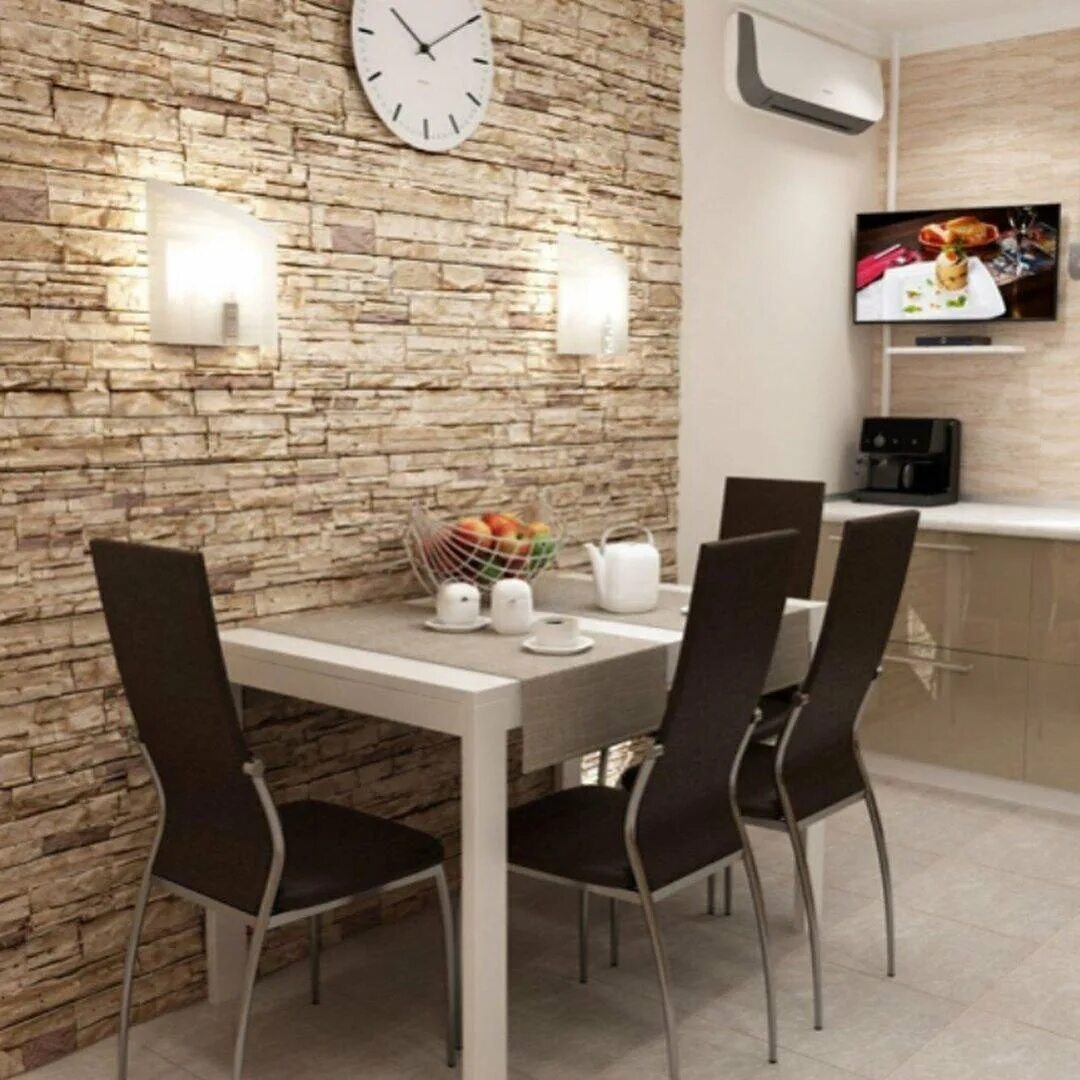 Кухня ремонт стены дизайн фото Свет над обеденным столом. Мир Шкафов и Кухни в Тюмени Дзен