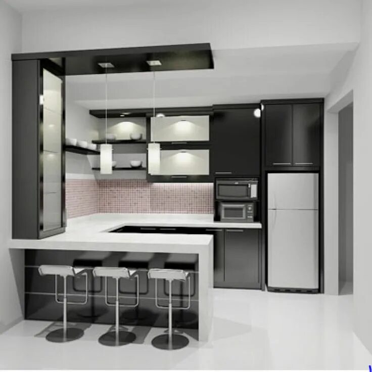 Кухня решения фото 99+ Gambar Dapur Minimalis Ukuran 2x3 Mungil Dan Elegan Modern kitchen set, Mode
