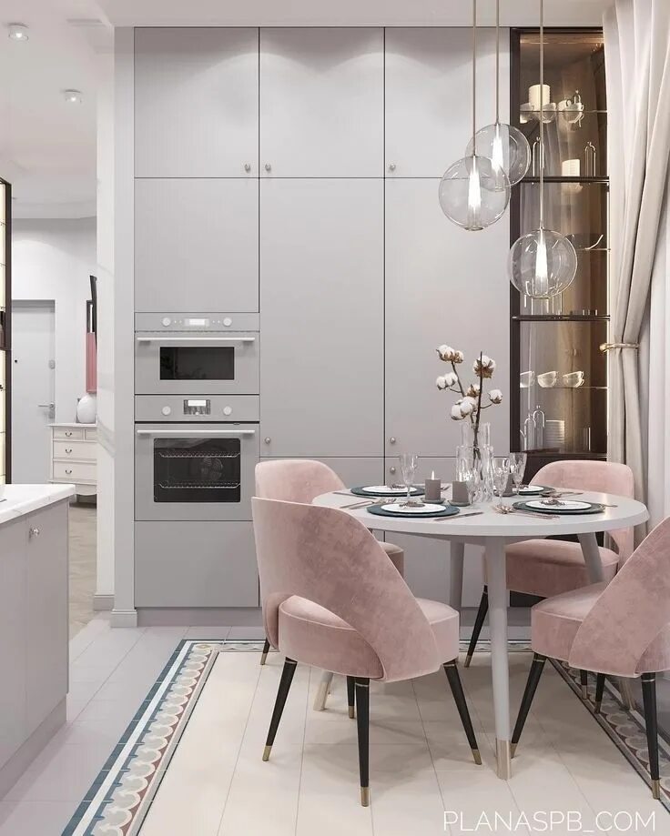 Кухня розовая с серым фото в интерьере Pin by Alena Fil on Для дизайнера: кухня Modern furniture living room, Kitchen d