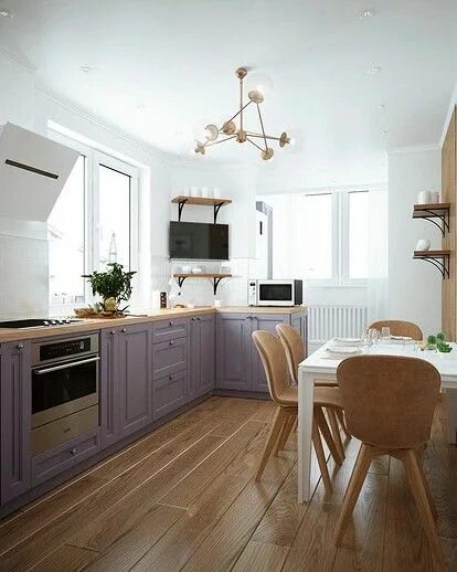 Кухня с 2 окнами дизайн Идеи дизайна кухни с двумя окнами: 54 фото интерьеров ivd.ru Home, Kitchen, Home