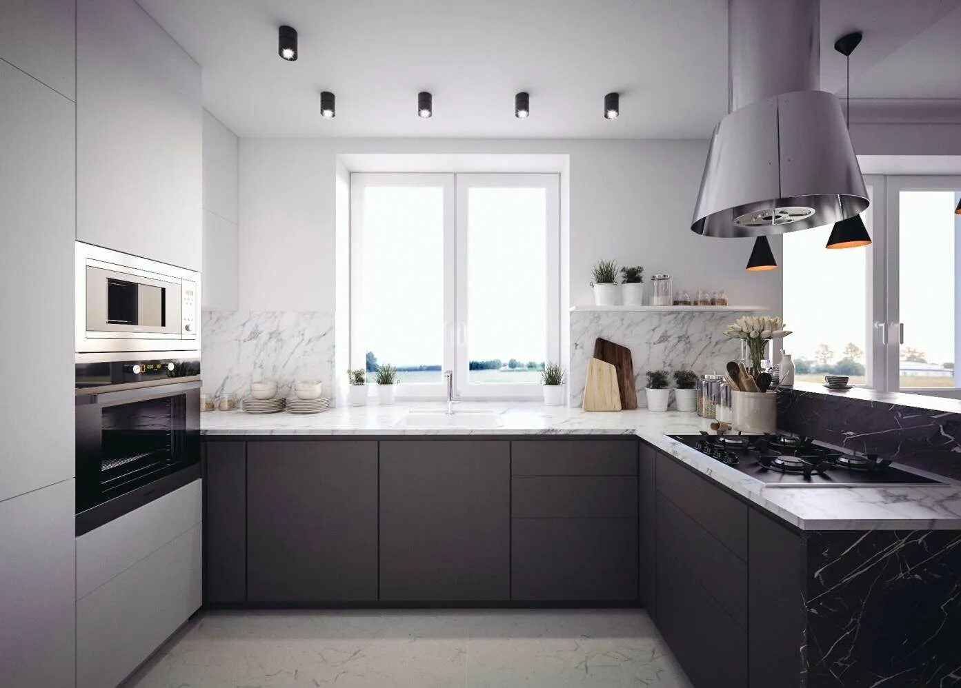 Кухня с 2 окнами дизайн Кухня с двумя окнами дизайн HeatProf.ru