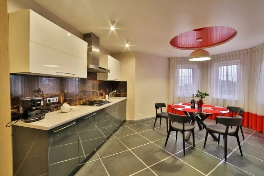 Кухня с акцентом ул калинина 44 фото Хороший ремонт таунхауса под ключ и МО