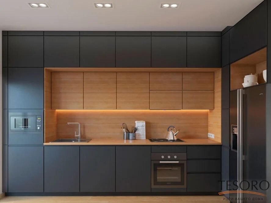 Кухня с антресолями до потолка фото Все модели кухонь Тесоро, варианты моделей кухонь