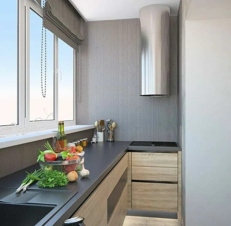 Кухня с балконным окном фото Кухня на балконе: 36 фото, реальные идеи переноса Kitchen decor apartment, Kitch