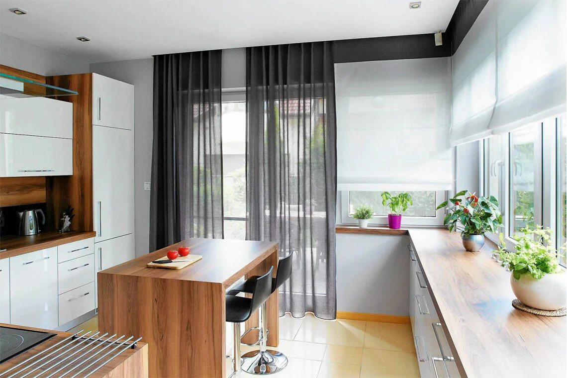 Кухня с балконным окном фото Шторы для кухни: секреты поиска идеального оконного текстиля - ArtProducts