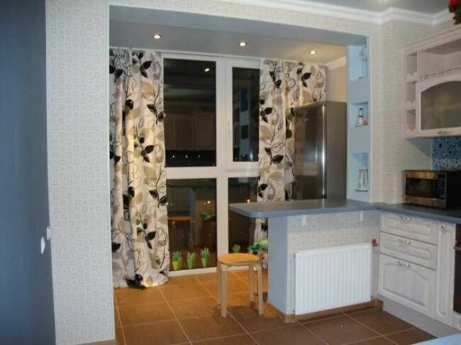 Кухня с балконом в хрущевке фото Кухня на балконе в квартире-студии. Примеры проектов Дизайн кухни, Интерьер, Иде