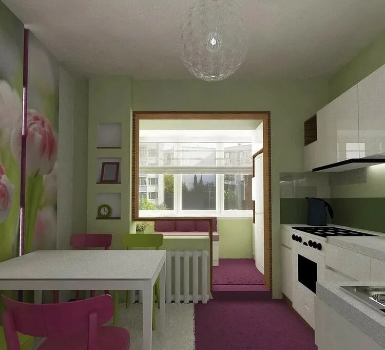 Кухня с балконом в хрущевке фото 20 рабочих идей дизайна кухни с балконом