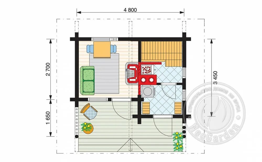 Кухня с баней проекты фото Баня из бруса 165 мм "Урал"