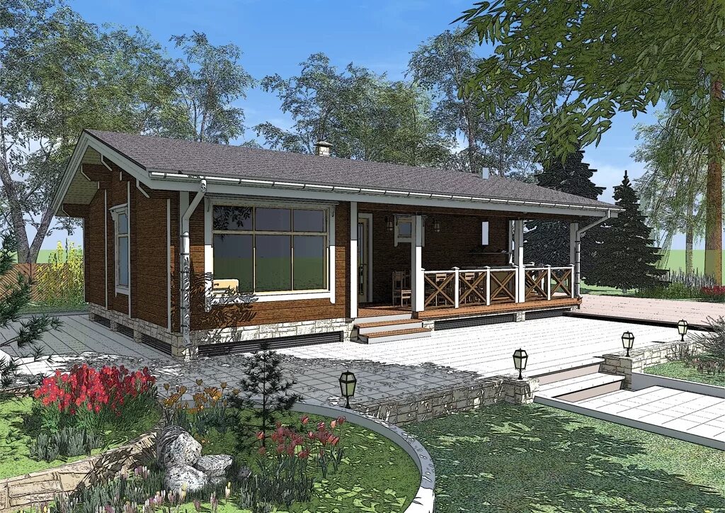 Кухня с баней проекты фото Проект "МИККЕЛИ" - ООО "Новые Дачи"