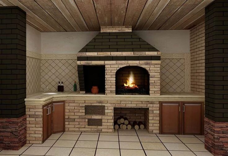 Кухня с барбекю мангалом фото проекты мангал в доме на кухне: 11 тыс изображений найдено в Яндекс.Картинках Дом, Уютны