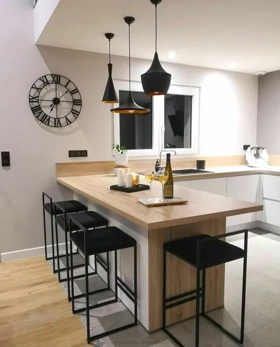 Кухня с барным столом дизайн фото kitchen design Home decor kitchen, Interior design kitchen, Kitchen interior