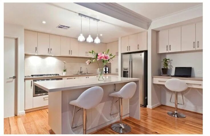 Кухня с барным столом дизайн фото Floor to ceiling cupboards Contemporary kitchen, Kitchen design, Kitchen bathroo