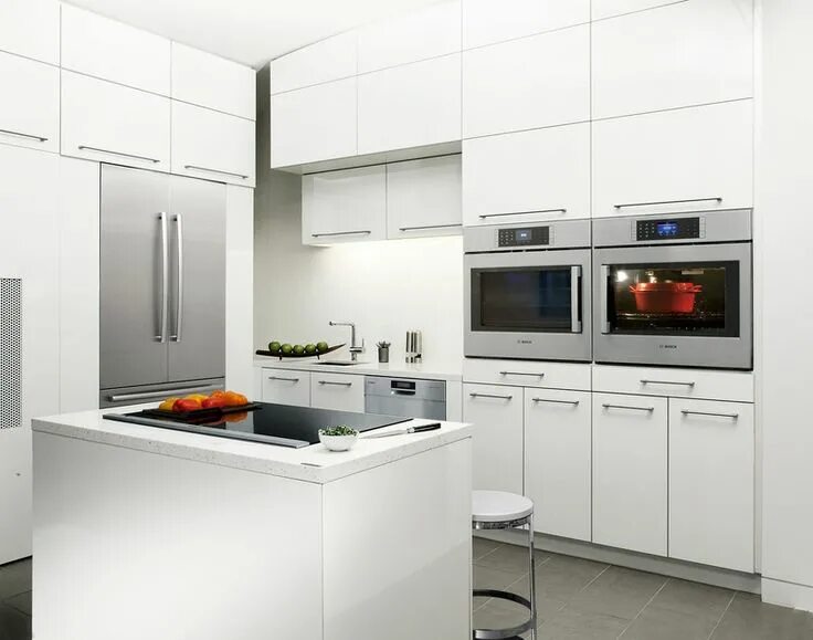 Кухня с белой техникой дизайн фото Bosch Brings Refined European Design to the Kitchen Bosch kitchen design, Europe
