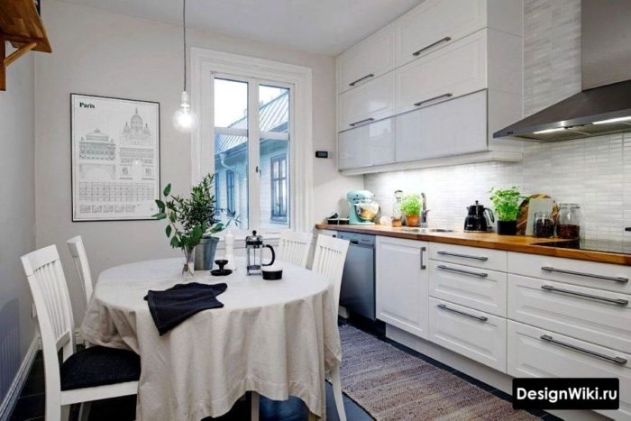 Кухня с белыми обоями фото дизайн Кухня в Скандинавском Стиле: 9 особенностей, 4 идеи и 113 фото Кухня в скандинав