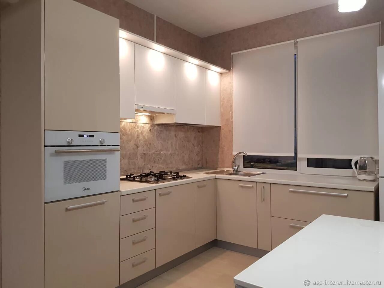 Кухня с бежевой техникой фото Кухня бежевая в интернет-магазине Ярмарка Мастеров по цене 185000 ₽ - JRXNIRU Ку