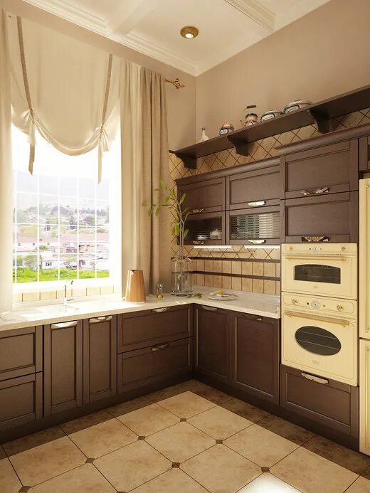 Кухня с бежевой техникой фото Кухня с бежевым холодильником фото - DelaDom.ru