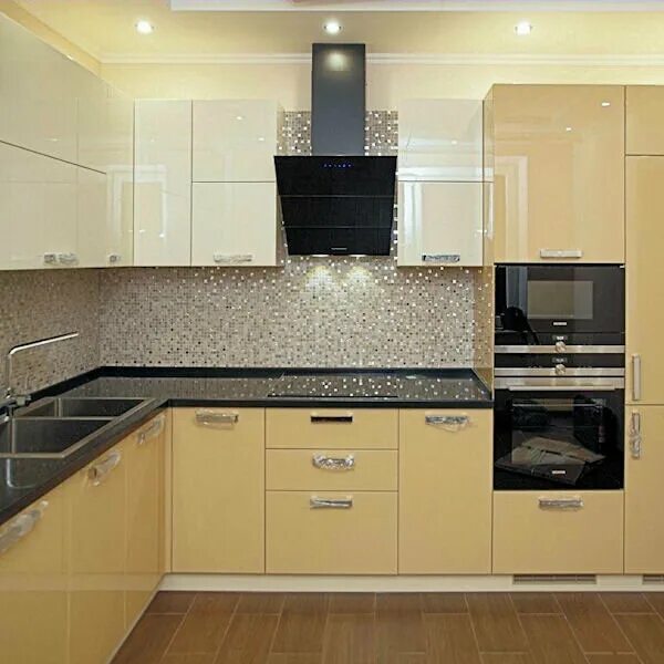 Кухня с бежевой техникой фото Дизайн-кухня, мебель на заказ, Московская область, Пятницкое шоссе, 18-й километ