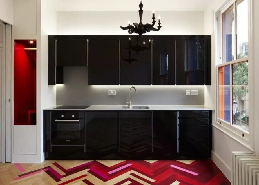 Кухня с черным гарнитуром фото Кухня "Рондо" заказать недорого в Москве - 1Кухонный