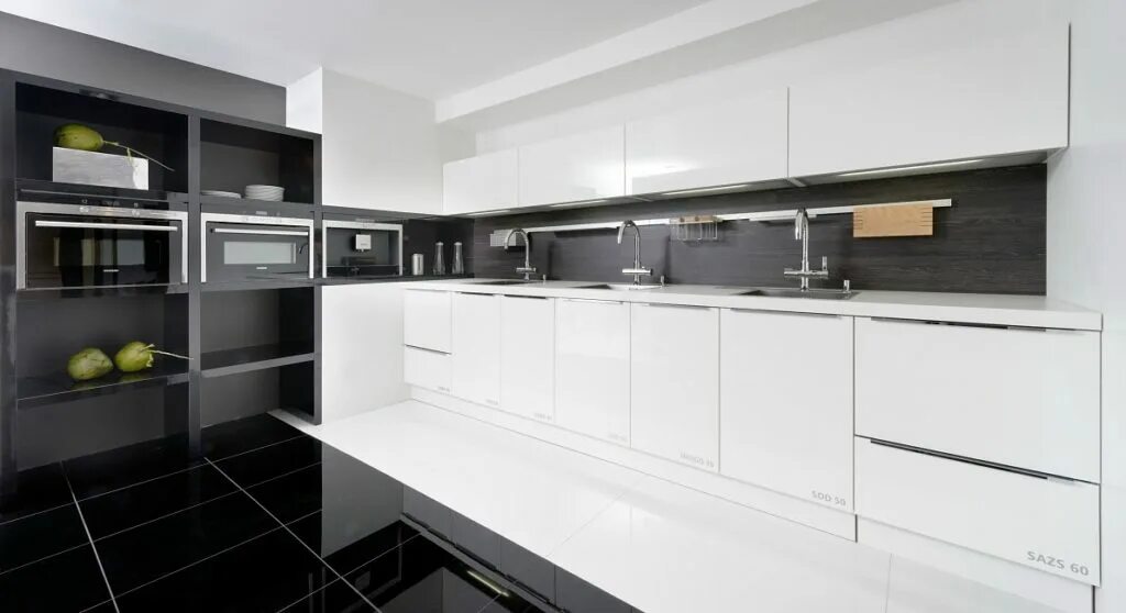 Кухня с черными ручками в интерьере Кухни Nova Lack с доставкой в Москве Цена немецких кухонь Nolte Nova Lack с фаса