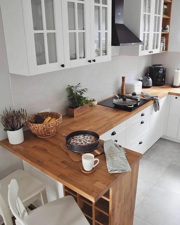 Кухня с деревянной столешницей в интерьере Светлая кухня в скандинавском стиле Архитектурный журнал ADCity & Бюро М-4 Home 