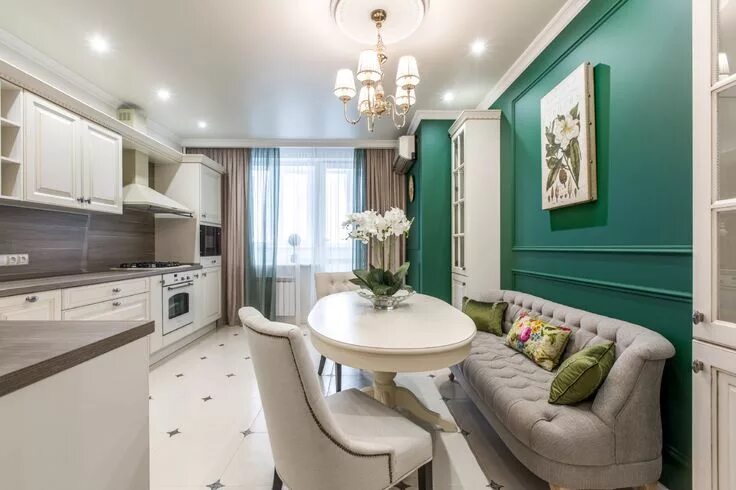 Кухня с диваном дизайн фото реальные 7 лучших домов и интерьеров августа-2017 Интерьер, Дизайн, Интерьер кухни