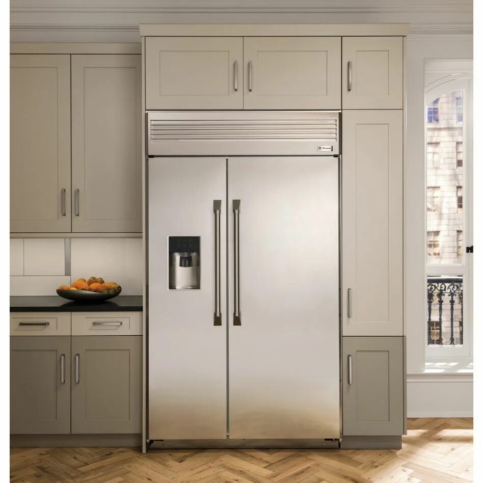 Кухня с двухдверным холодильником в интерьере фото Built In Double Fridge Freezer Cabinet Deep Single Door - Living Urban Kitchen c