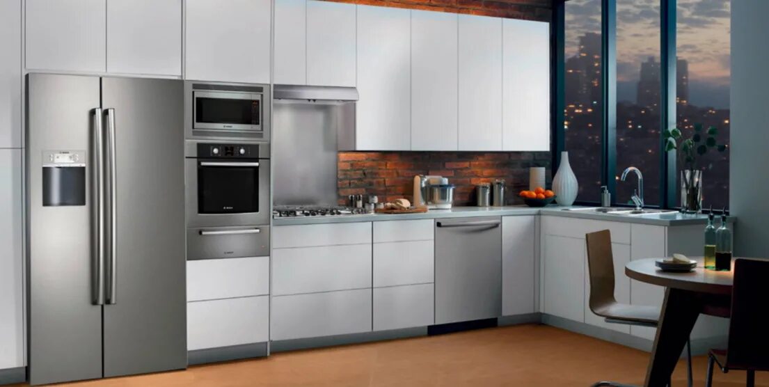 Кухня с двухдверным холодильником в интерьере фото Холодильники 210 см высотой с гарантией от производителя и бесплатной доставкой 