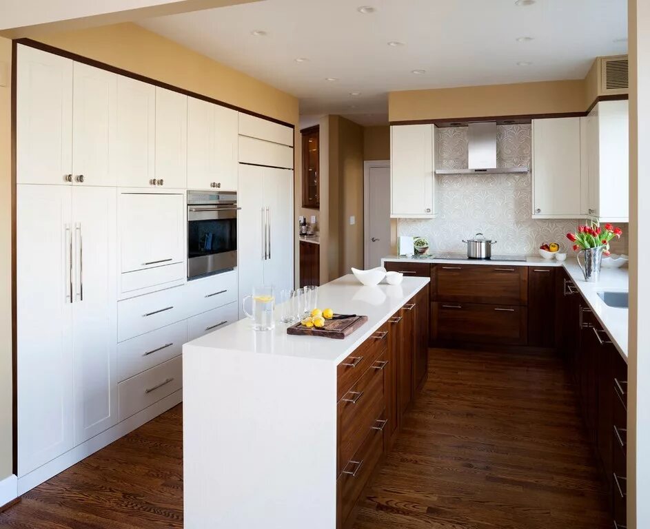 Кухня с двумя дверьми планировка Кухонный гарнитур Миява (лдсп) на заказ в СПб