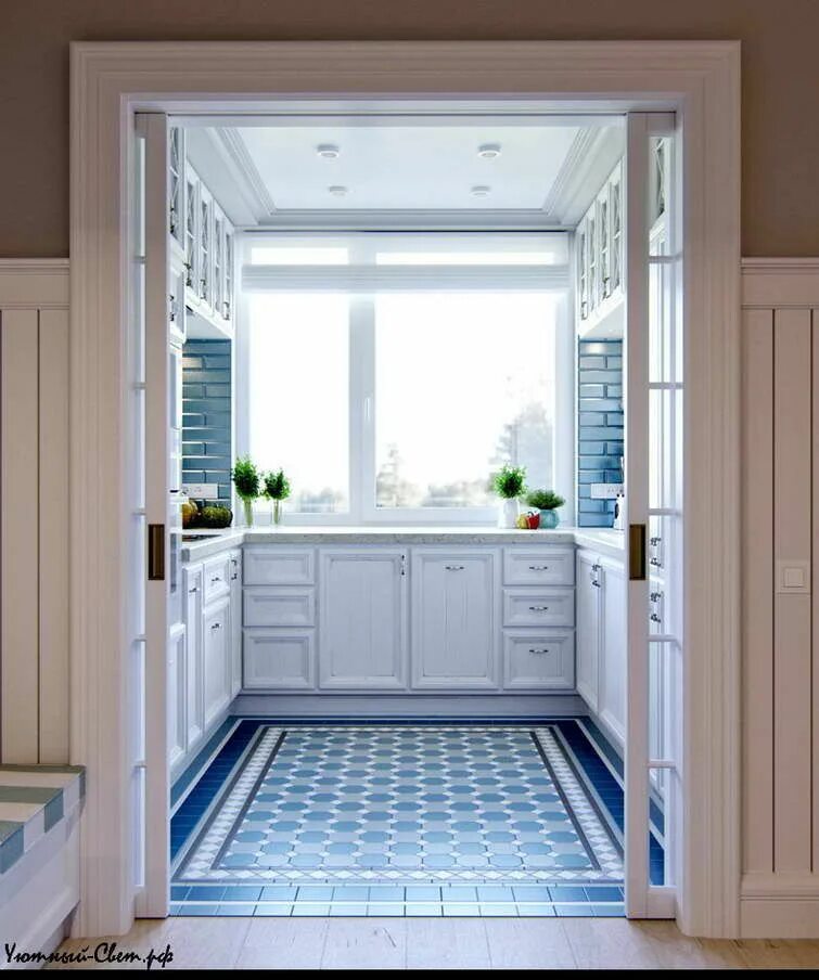 Кухня с двумя дверьми планировка 2 стильных интерьера в стиле Прованс Kitchen designs layout, Modern kitchen desi