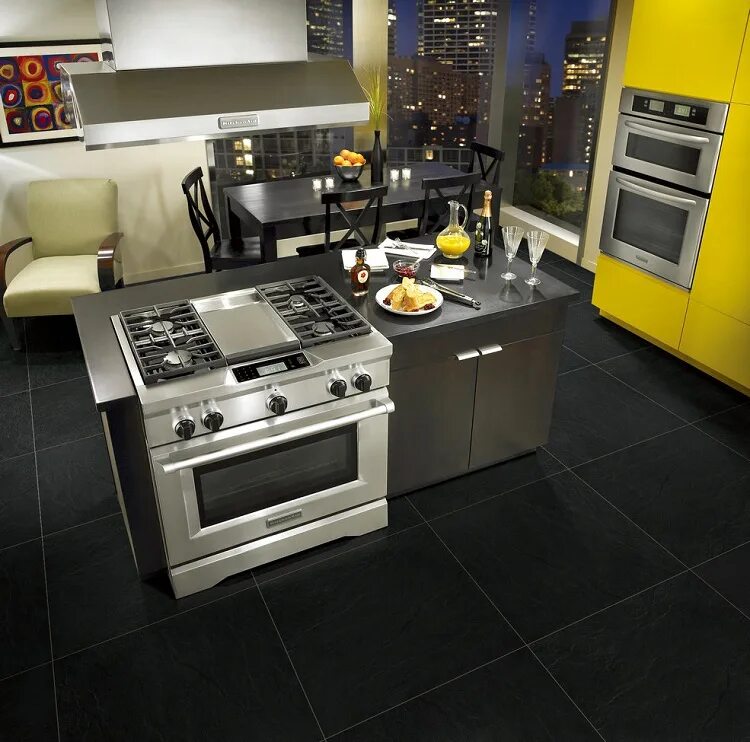 Кухня с электрической плитой фото 2017 High Quality Matt Black Rustic Tile Non Slip For Bathroom Floor,Full Body P