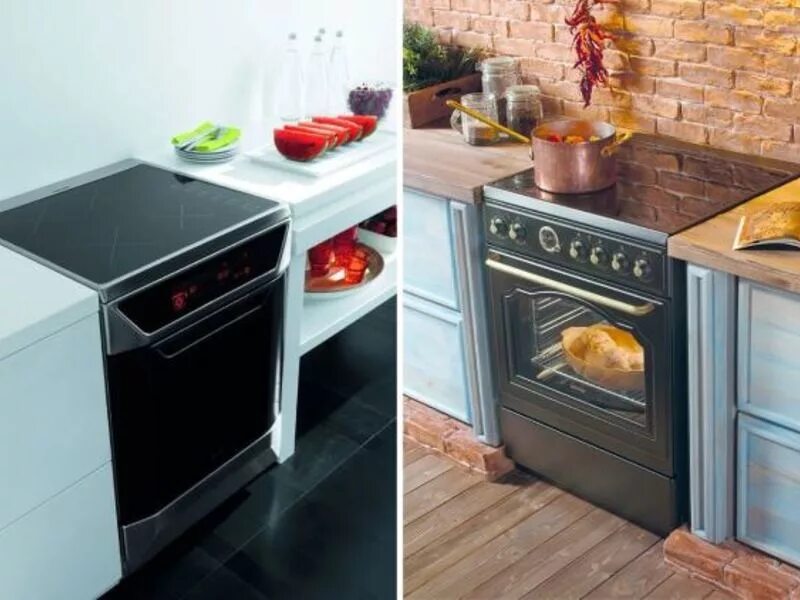 Кухня с электрической плитой фото Типы плит кухонных Bel-Okna.ru