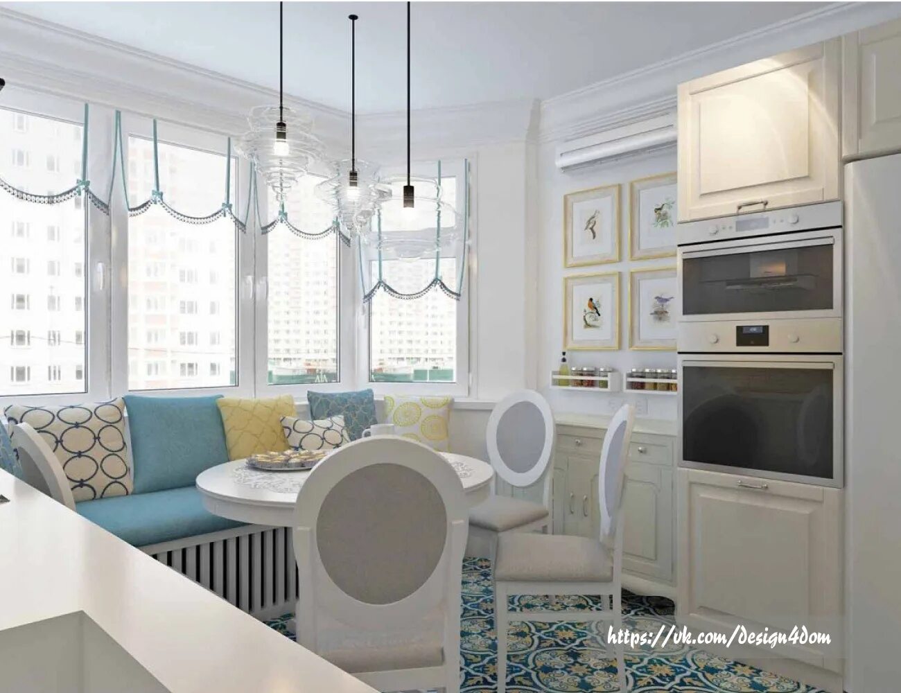 Кухня с эркерным окном дизайн фото Светлая кухня со столовой зоной в эркере 2023 Дизайн для дома ВКонтакте