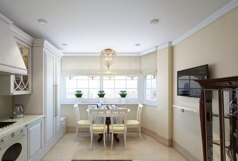 Кухня с эркером дизайн Дизайн проект квартиры п44т