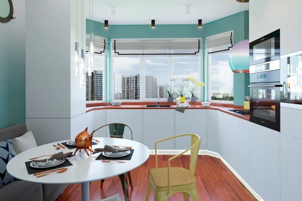 Кухня с эркером дизайн Новости от производителя алюминиевых, пластиковых окон и дверей