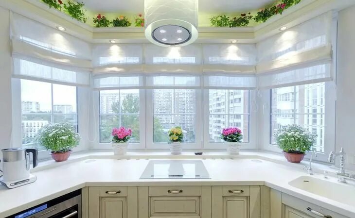 Кухня с эркером дизайн интерьера Такой разный подоконник Интерьер, Дизайн, Кухня с эркером