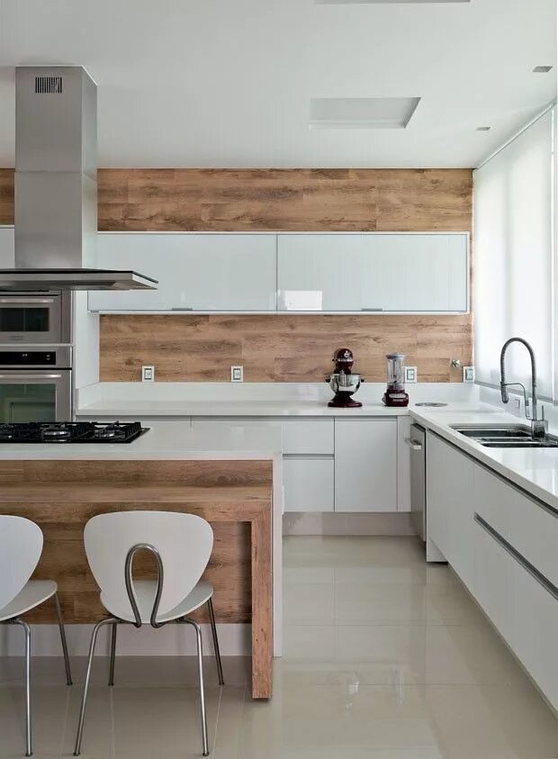 Кухня с фартуком дерево в интерьере 65+ идей дизайна кухни 2016 - HappyModern.RU Modern kitchen, Interior design kit