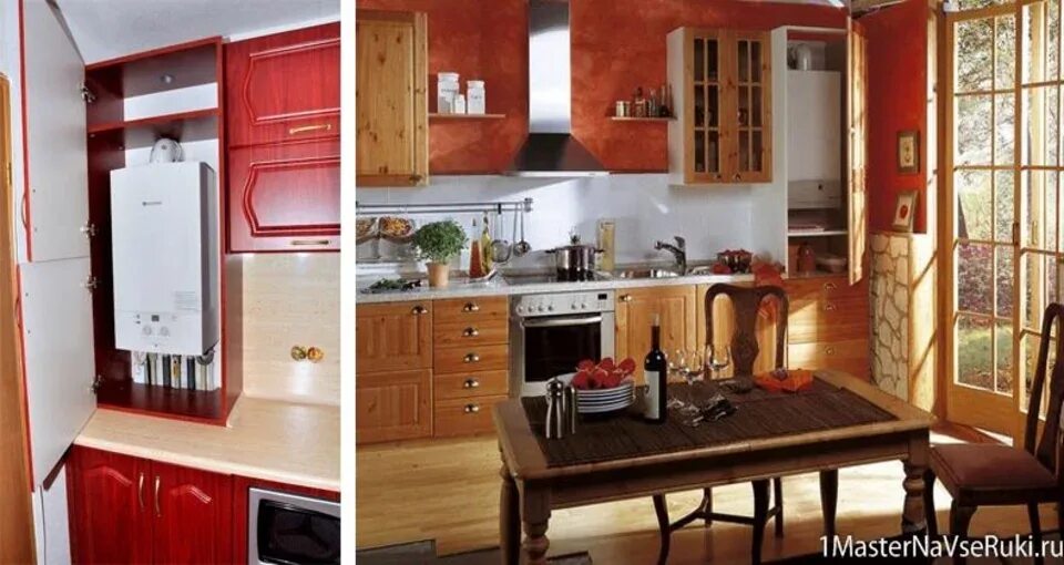 Кухня с газовым котлом дизайн Kitchen interior with boiler and window (44 Photos)