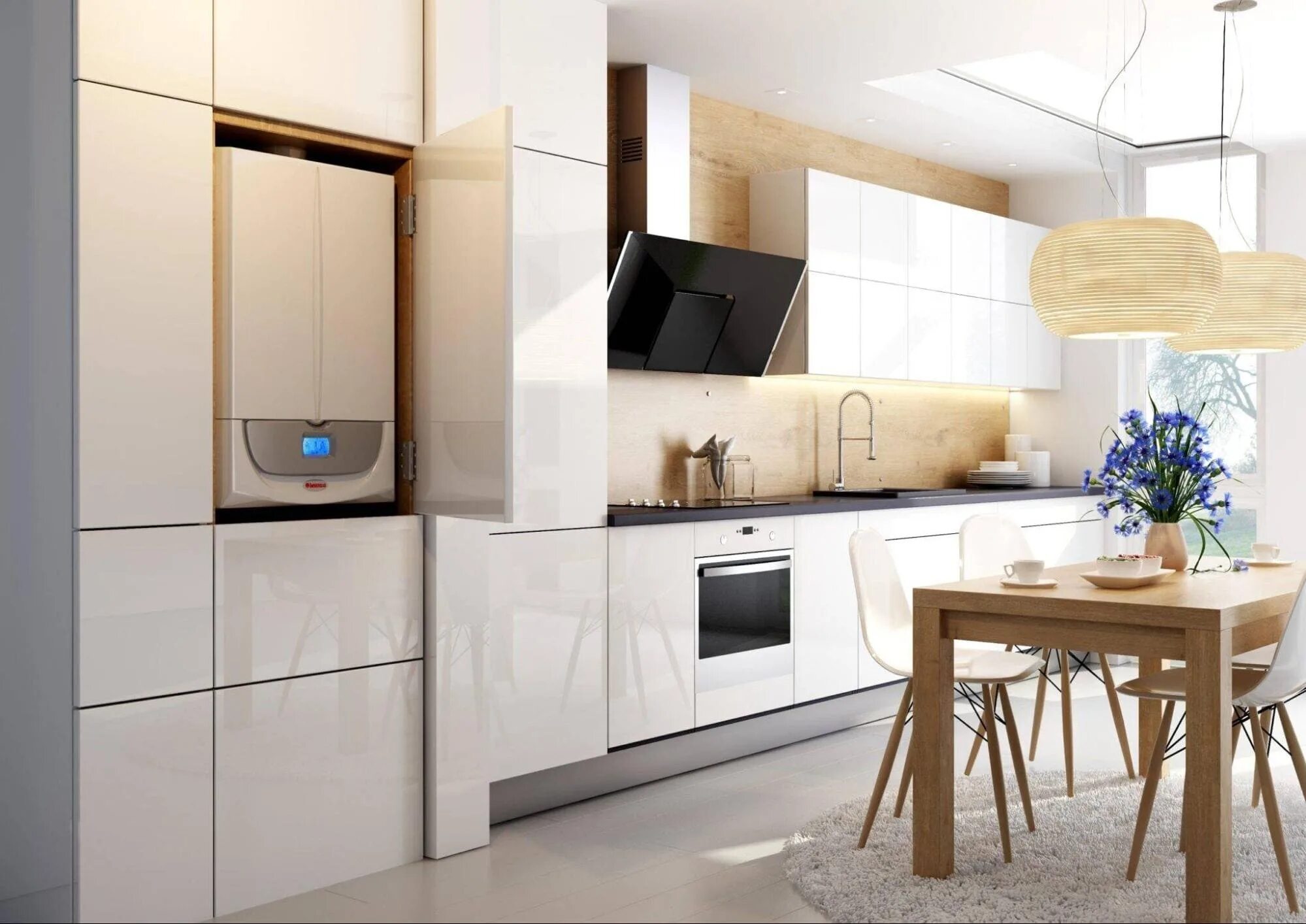 Кухня с газовым котлом дизайн фото Газовый котёл на кухне - 12+ фото идей дизайна интерьера