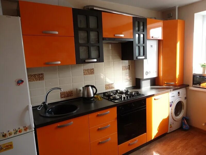 Кухня с индивидуальным отоплением дизайн фото Панорама: Студия Мебельных Идей, мебель для кухни, Запорожская ул., 19А, лит.А, 