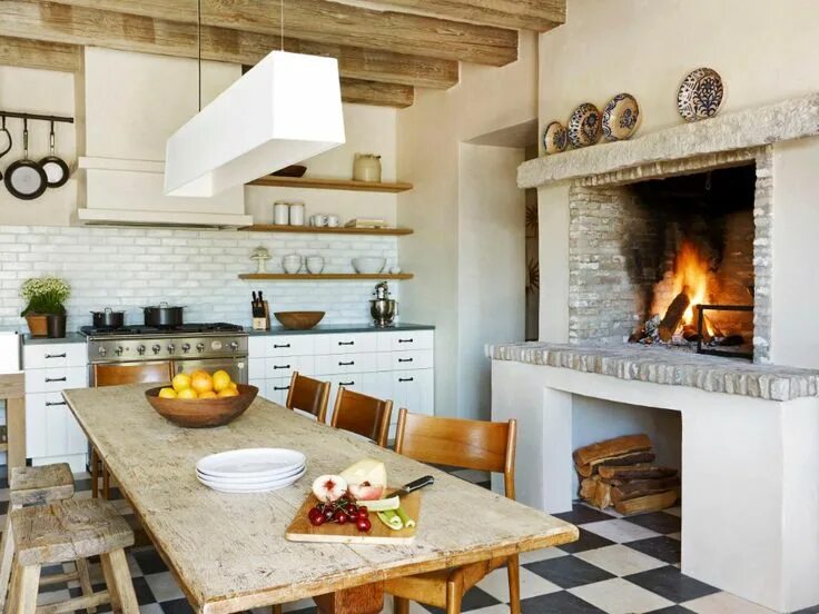 Кухня с камином дизайн в доме story book kitchen - Google Search Rustic kitchen, Cottage kitchen design, Eclec