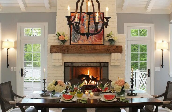 Кухня с камином дизайн в доме 20 Beautiful Dining Room Ideas With Fireplaces