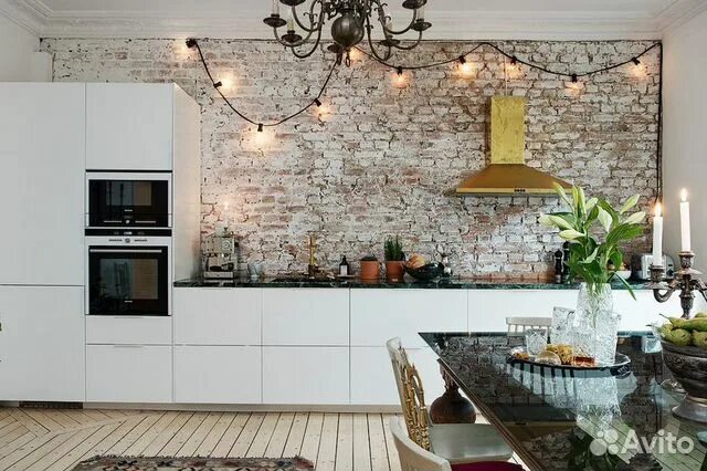 Кухня с кирпичной стеной фото Кухня "Афины" купить в Санкт-Петербурге Товары для дома и дачи Авито